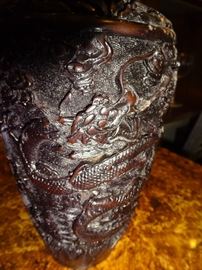 Close up of antique Asian vase