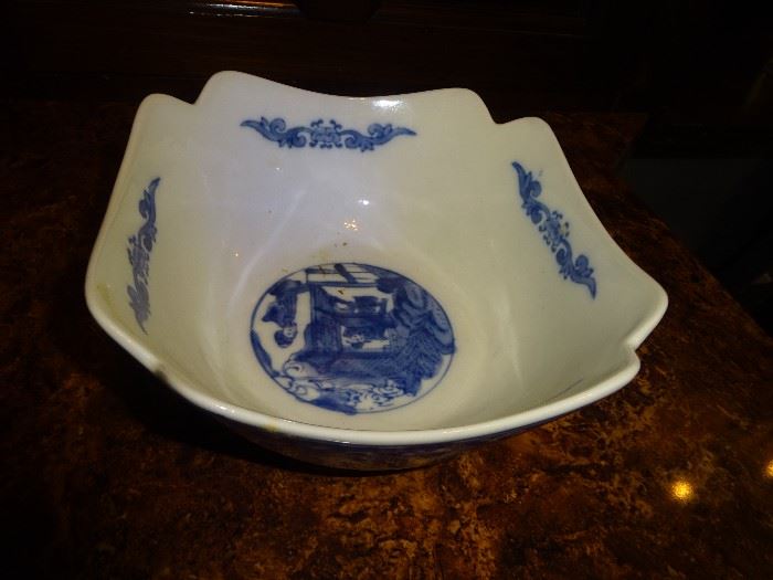 Top view of signed Asian bowl