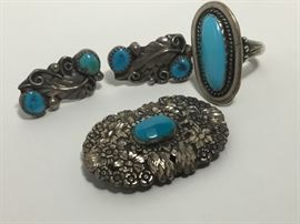 Turquoise & Sterling Silver Set https://ctbids.com/#!/description/share/70237