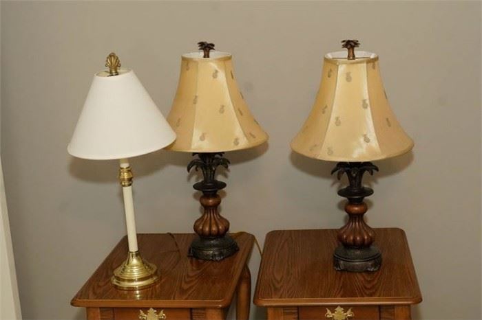 37. Lot of Three 3 Assorted Table Lamps