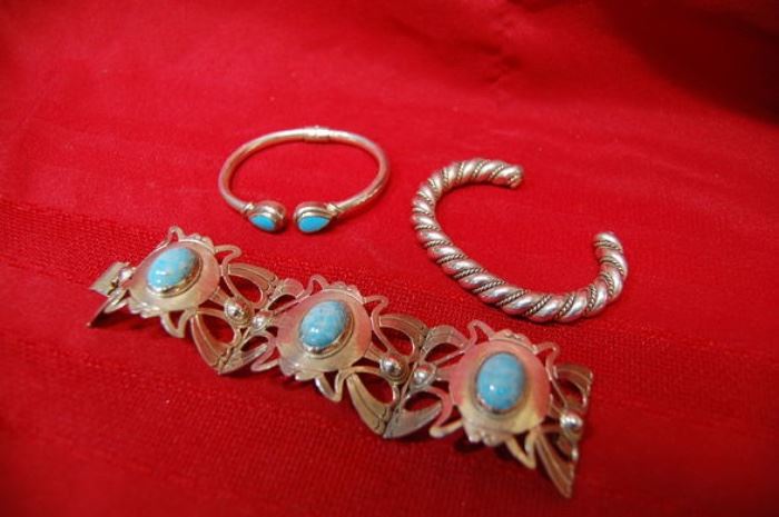 Sterling Silver Bracelets, Turquoise 