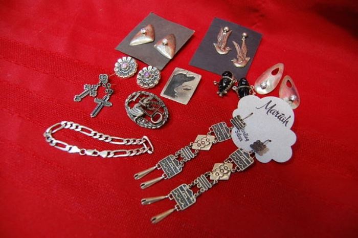 Assorted Sterling Silver Jewelry, Native American 