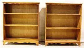 Pair maple bookshelves