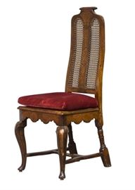 Set of 4 walnut vintage dining chairs