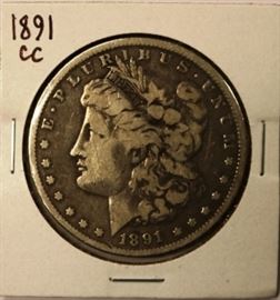 1891 Carson City silver dollar