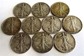 80 Walking Liberty halves