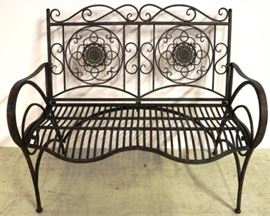 Iron garden bench