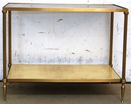 Modern History brass & vellum pair tables