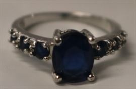.925 Sterling ring with sapphire