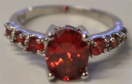 .925 Sterling ring with Garnet