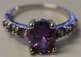 .925 Sterling ring with Amethyst
