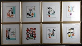 Set of mid century modern atomic cats
