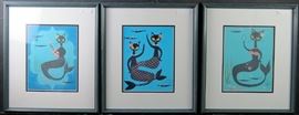 Mid-century modern mermaid cats