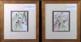 Original birds by Anna Sandhu Ray with COA