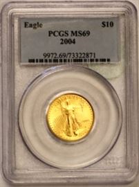 2004 AGE 1/4 PCGS MS69 $10 Gold