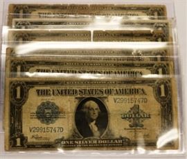 1923 $1 Bills 6 total