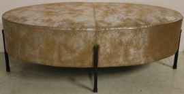 rustic and silver colored foot stool