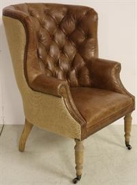 leather and burlap chairs