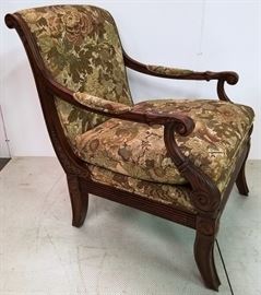 Nicely carved arm chair by Ethan Allen