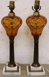Matched pair vintage table lamps