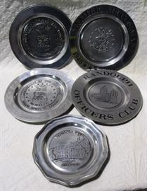 Set of pewter plates