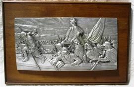Pewter Washington crossing Delaware plaque