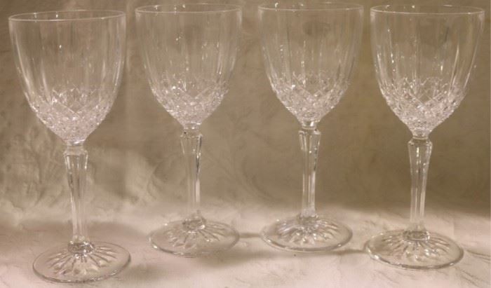 Set of crystal water goblets