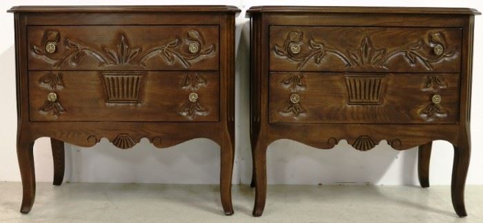 Nicely carved Davis night stands