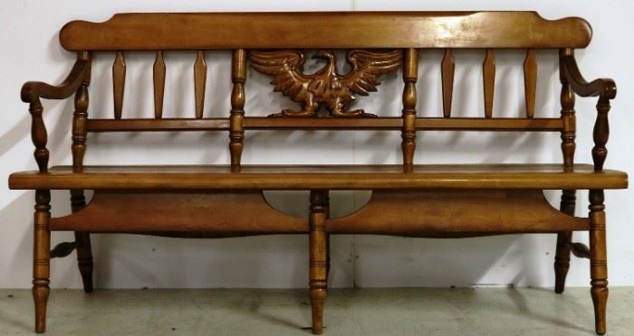 Cushman eagle carved bench