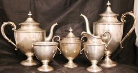 Sterling five piece tea set