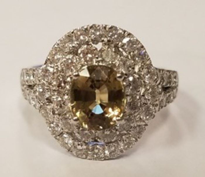 Platinum Alexandrite & diamond ring  Ap $14,600