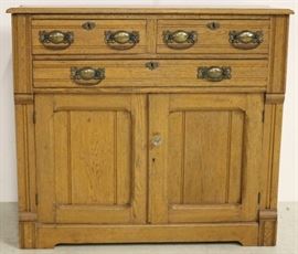 Eastlake oak jelly cupboard