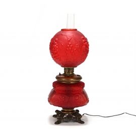 Antique ruby American lamp