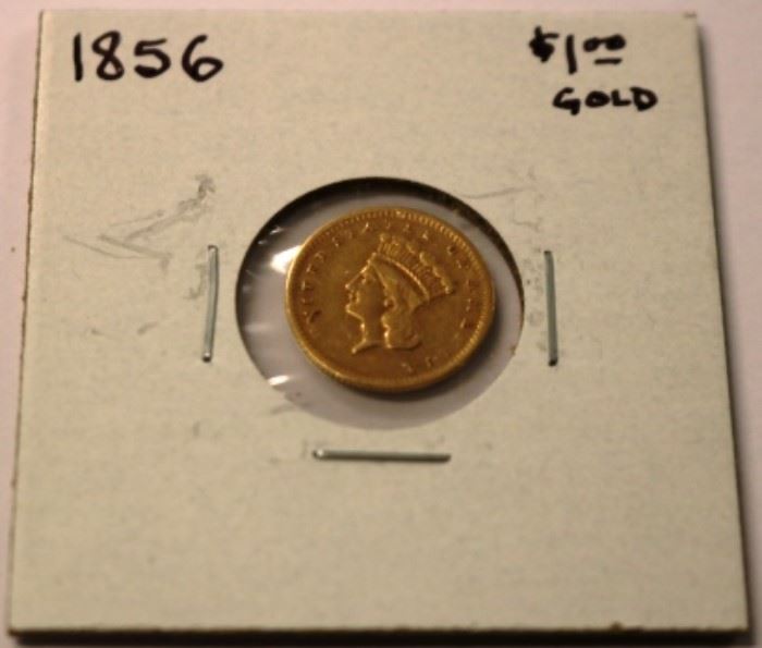 1856 $1.00 Gold Indian Princess 