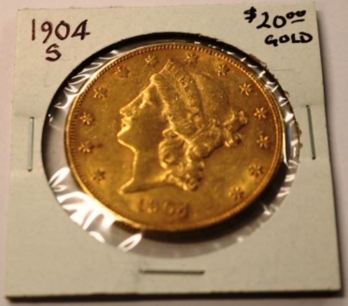 1904-S $20 Gold Liberty 