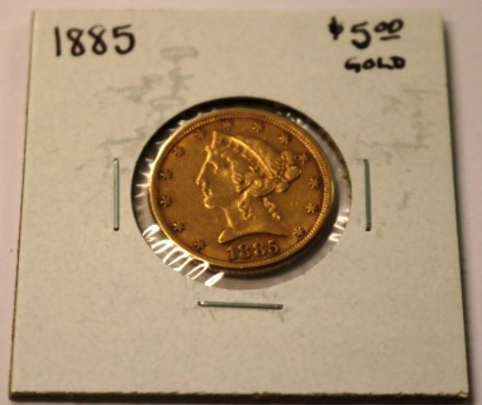 1885 $5.00 Gold Liberty 