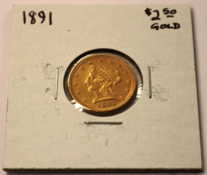 1891 $2.50 Gold Liberty 