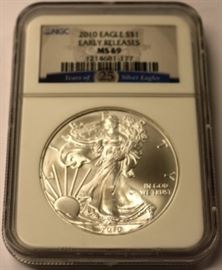 2010  MS69 Silver Eagle 