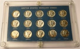 Set of 15 Mercury Dimes 