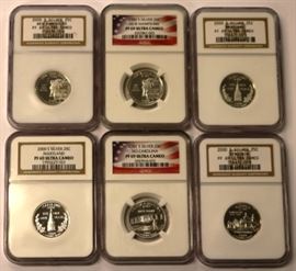 Lot of 6 Silver Proof Quarters 