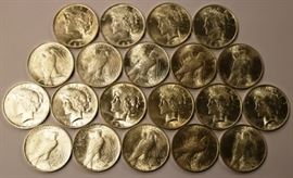 1923 Peace Dollars - Uncirculated - Full Roll 
