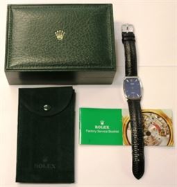 Rolex Cellini 18K White Gold Watch with Leather Band 