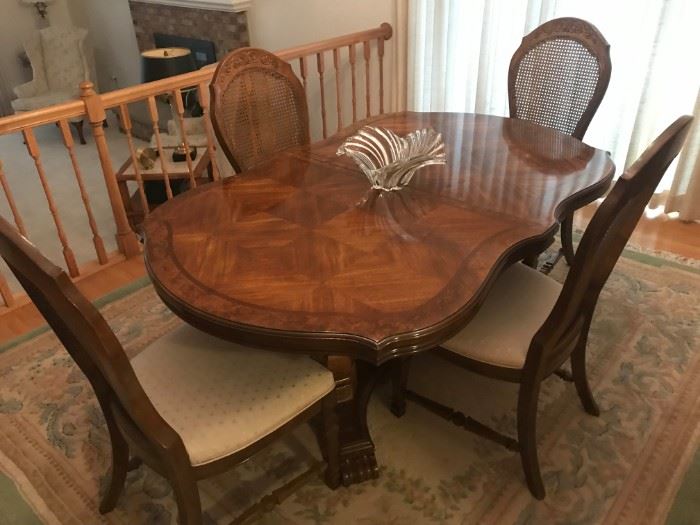 Dining Table w/ 6 Chairs (2 Captain), 2 leaves,  w/ matching China Cabinet
