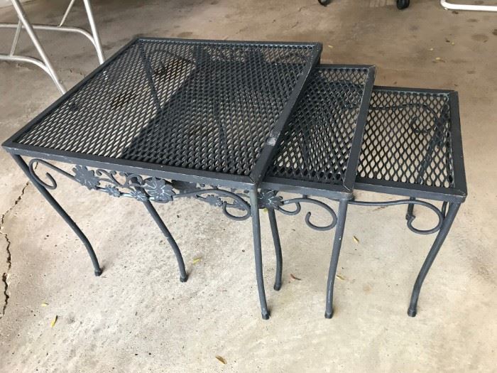 Nesting Wrought Iron Tables 
