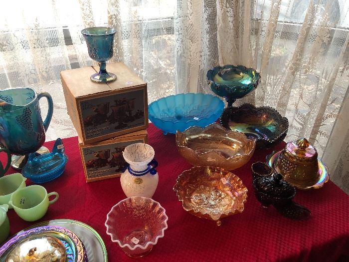 Depression glass and carnival glass