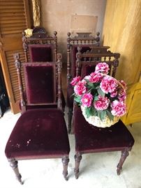4 Antique Parlor chairs