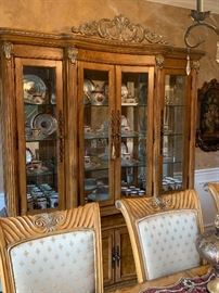 Same chairs as in the picture of table and eight chairs        Chine dishes not for sale