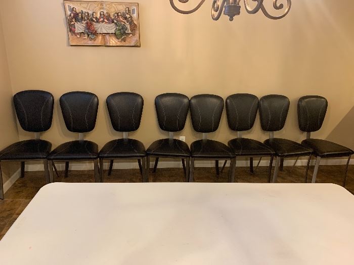 Dining room chairs leather $49 each retailed for $149