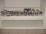 a collection of beer steins