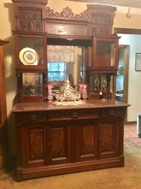 Large Marble top China Serving board! Original piece of the Logtown Plantation. 